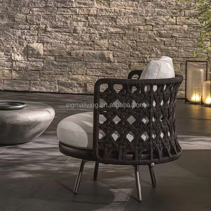 good quality garden furniture sofa chair with sofa cushion aluminum sofa