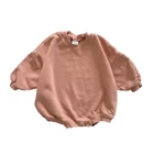 Cozy Infant Neutral Sweater Loose Baggy Boys Solid Liac Crew Neck Rompers