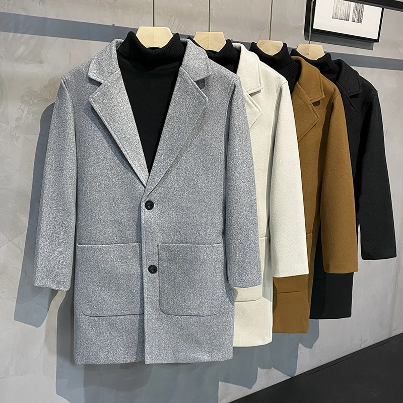 APTRO Stylish Wool Trench Coat Premium Winter Business Top Coat Wool Jacket Hoodie Coat