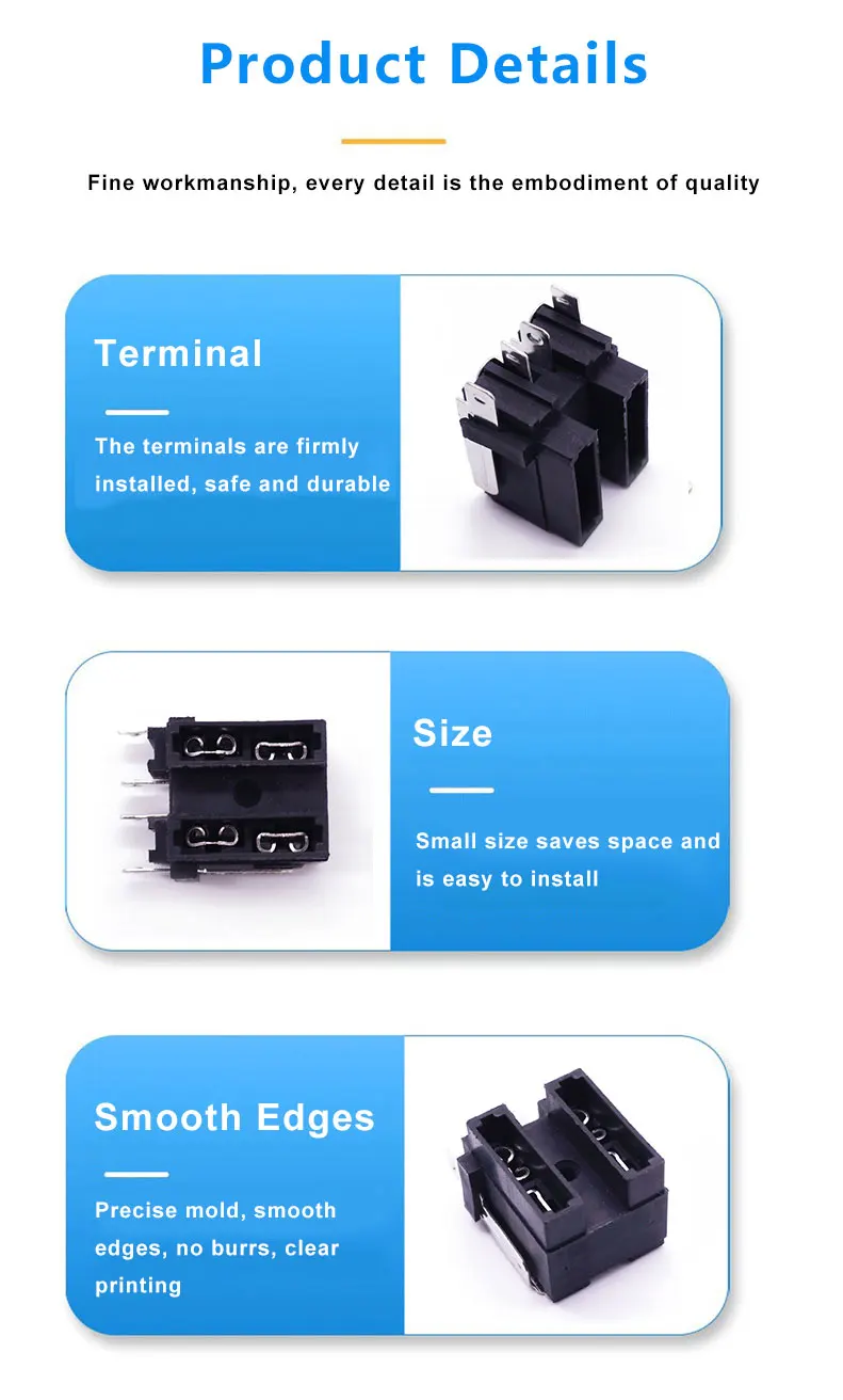 PA66 Plastic Black Brass Terminal PCB Mount Blade Fuse Holder for Automotive Applications