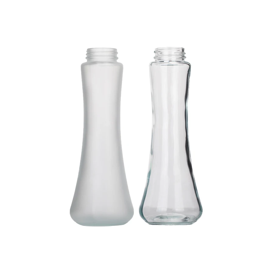 10 oz 10 ounce 300ml New Arrival Beverage Bottle Frosted Soda Water Glass Bottles with bamboo screw cap