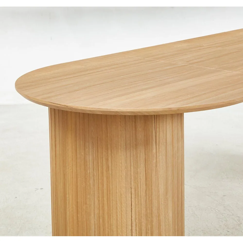 Modern Kitchen Oval Dining Table for 4-6 Extendable with Removable Leaves Space Saving  for Dining Room details