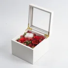 Rose 2021 New Products Eternal Flower Music Box Square Shape Preserved Rose Flower Gift Box