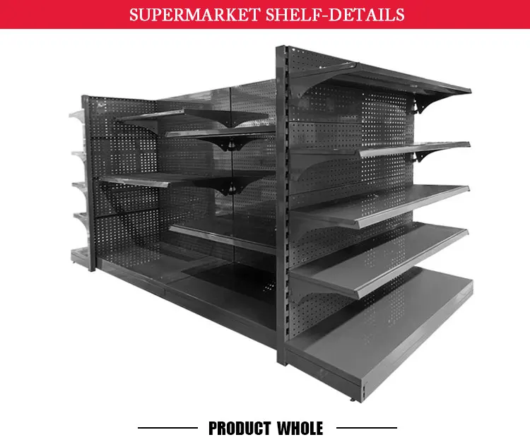 5 Shelves Supermarket Shelving Gondola Display Shelving with 6 Shelves and 4 Shelves Options