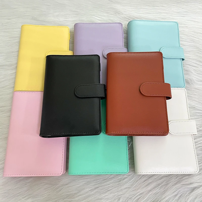 2018Macaron Colour Notebook Cover Agenda Organizer Spiral Binder Magnetic Button 
