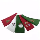 Embroidered Towels Wholesale Christmas Design Embroidered Pattern Cotton Terry Towel With Special Stitching On 1 Hem