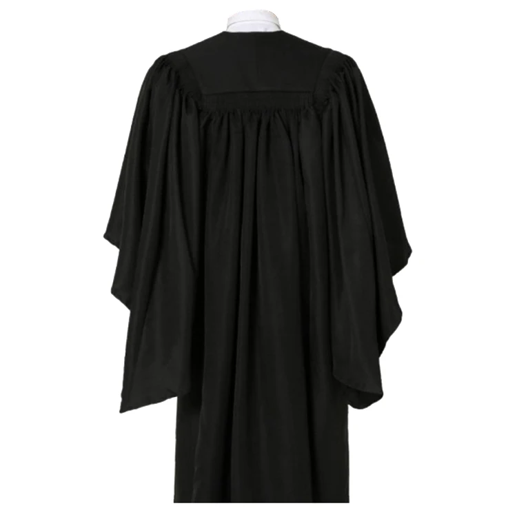 Custom Matte Deluxe UK Black Bachelor Graduation Gown with Bat Wing Sleeves factory