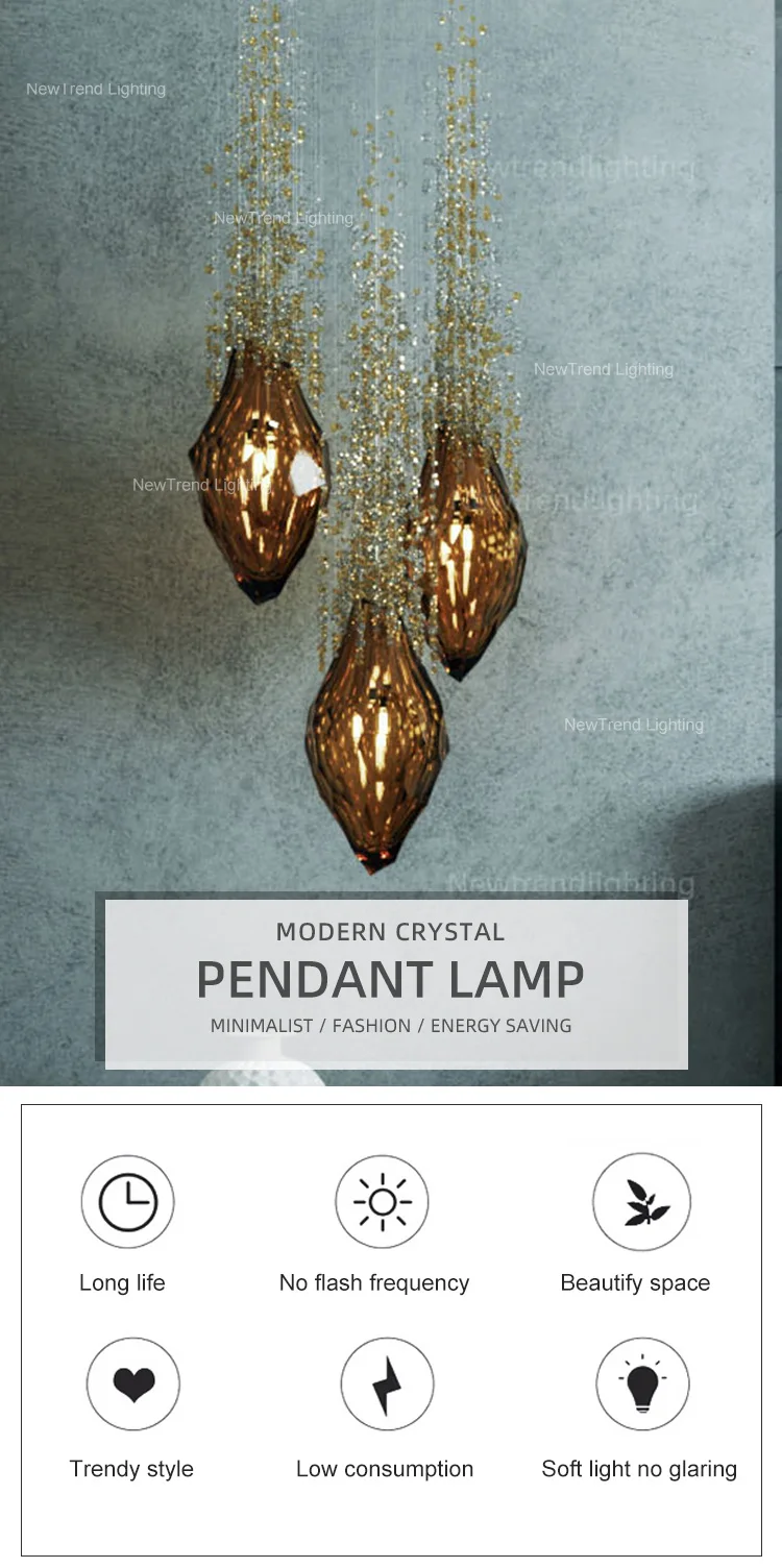 CPL-285 New Design Indoor Decoration Custom Luxury Lamp Hotel Villa Staircase Chandelier Luxury Crystal Pendant Light details