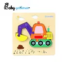Wooden Car Educational Puzzles Toys Colorful 3D Vehicle Wooden Car Puzzles For Kids As Birthday Gift Z14177D