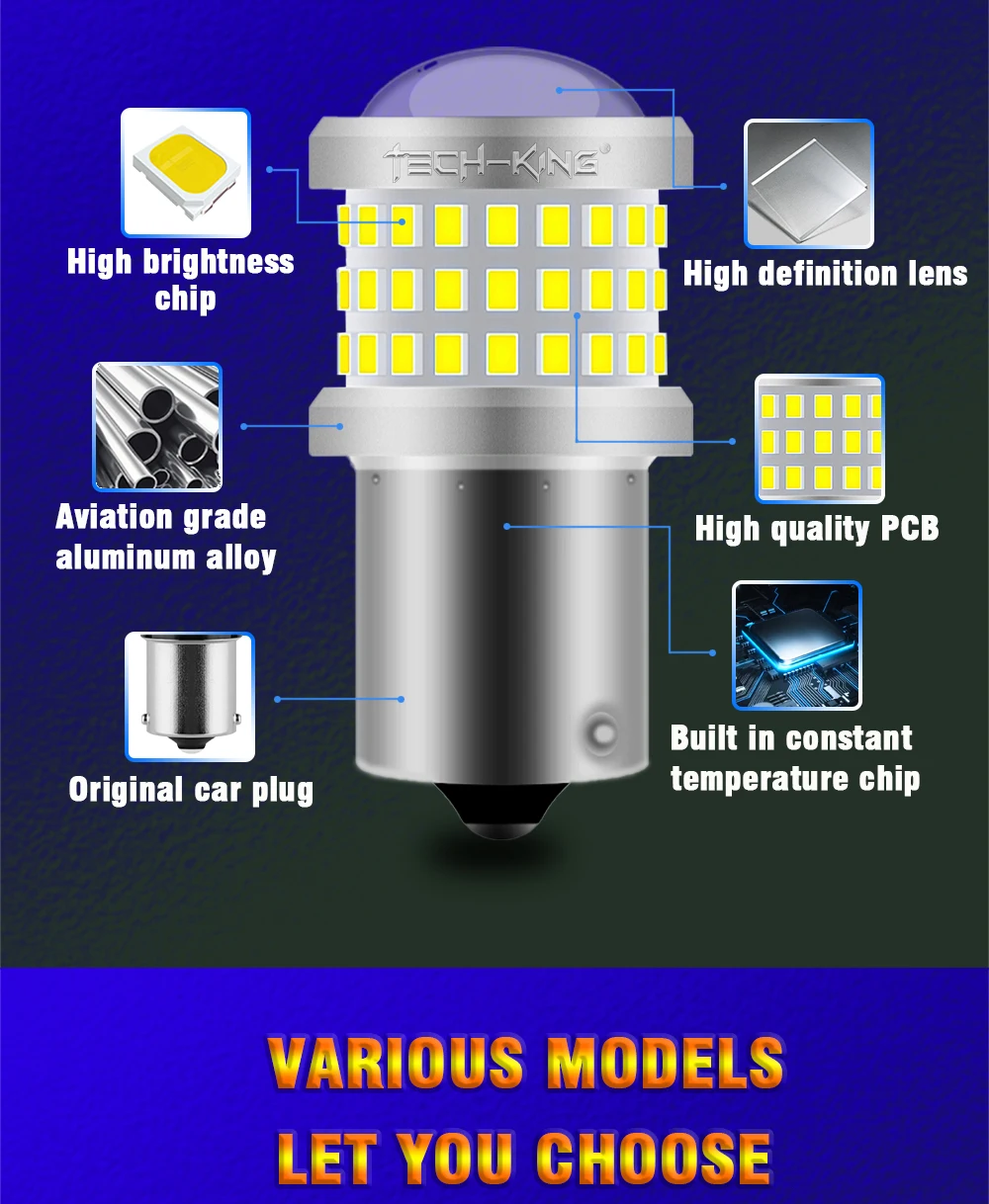 9-80v signal light BAU15S PY21W LED Car Tail Bulb Brake Lights Reverse Lamp Daytime Running Signal Light 3156-3157 led bulb