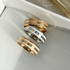 Rose Gold Ring Ins Light Luxury Exquisite Niche Design Ceramic Couple High Sense Letter Rose Gold Ring