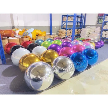 Zhenmei Factory Price Giant Event Decoration PVC Floating Sphere Mirror Balloon Disco Shinny Inflatable Mirror Ball