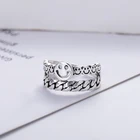 Finger Jewelry Smiling Face Finger Ring For Women Men Party Punk Jewelry Opening 925 Sterling Silver Rings