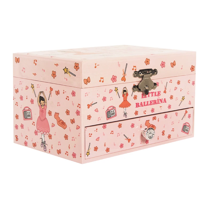 Ever Bright Custom Little Girls Pink Handmade Musical Jewellery Dancing Unicorn Ballerina Jewelry Music Box