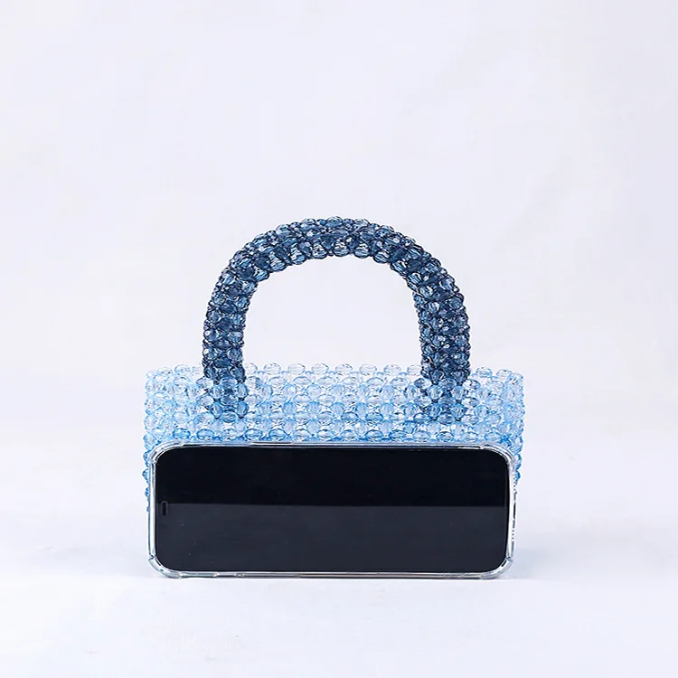 INCROYABLE CRAFT Blue Sling Bag Crystal Beaded Clutch Purse Prom & Wedding  Party Handbags for Women Multicolor - Price in India