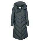 Jacket Plus Size Long Warm Ladies Winter Long Round Neck Women Down Jacket