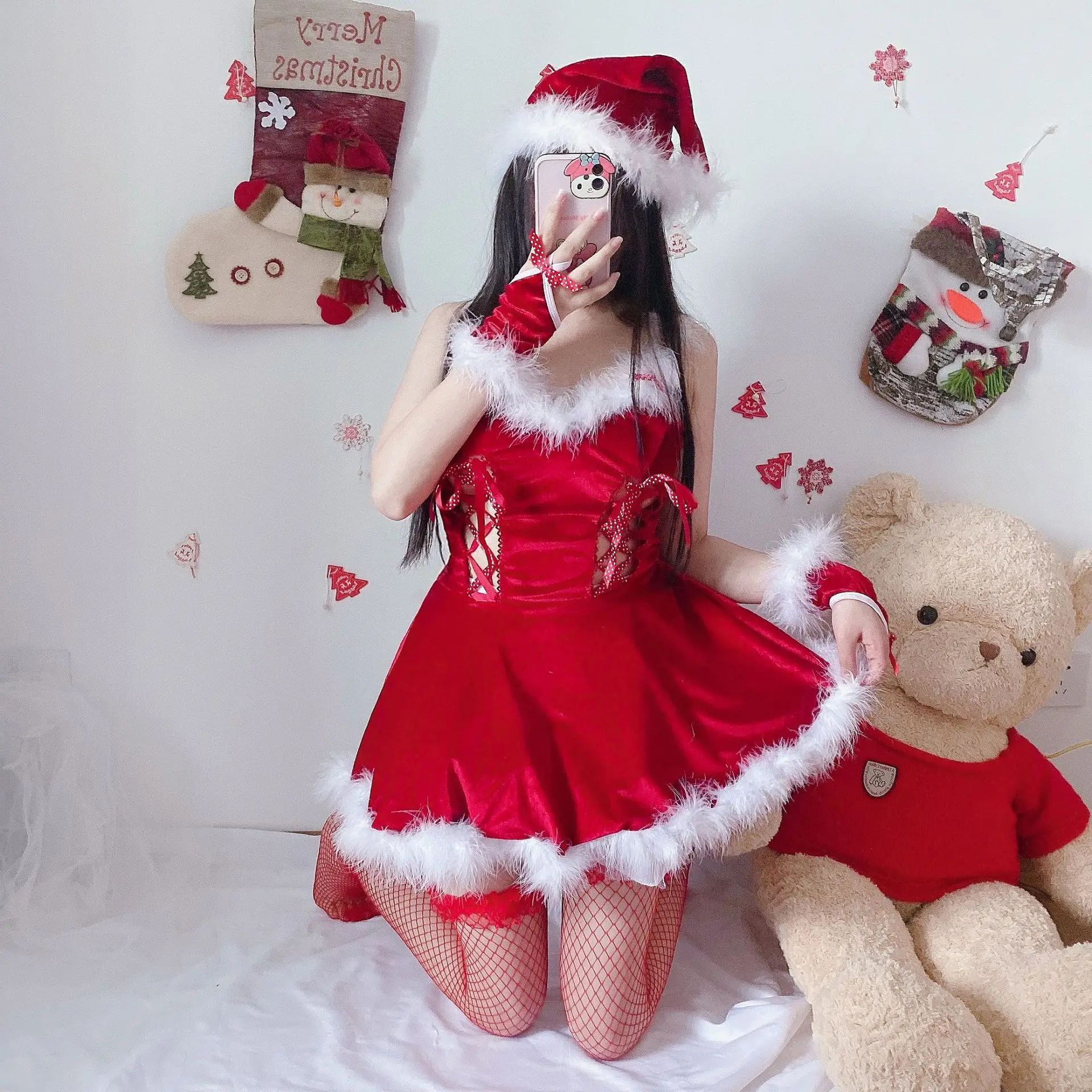 Womens Velvet Deep V Temptation Lingerie Maid Dress Anime Role Play Santa  Claus Uniform New Christmas Red Dress Cosplay Costumes - Buy Women  Christmas Dress,Costume Christmas,Women Christmas Product on 
