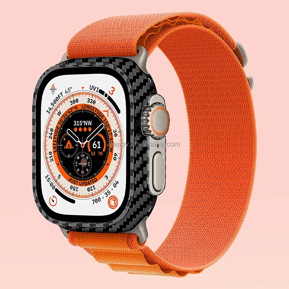 For Apple Watch Series 7 S8 49mm Carbon Fiber Smart Watch Case Watch