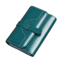 ZHUIYU genuine leather Women's short wallet three-fold multi-card soft cowhide wallet card holder girl purse