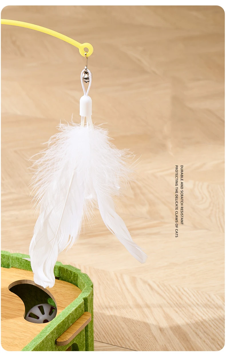 New Hot Selling Cat Scratching Board Toys with Cat-teasing Sticks Wear-resistant Turntable Cat Toys Relieve Boring Pet Products details
