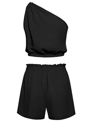 New Fashion Spring Summer Casual Women's Clothes Shoulder Solid Color Slim Ladies Suit Ladies Shorts Suit For Ladies