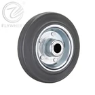 Gray Wheels Wheel Castor Wheel 11 Threaded Stem Gray Rubber Swivel Caster Wheels Industrial Castor Wheel