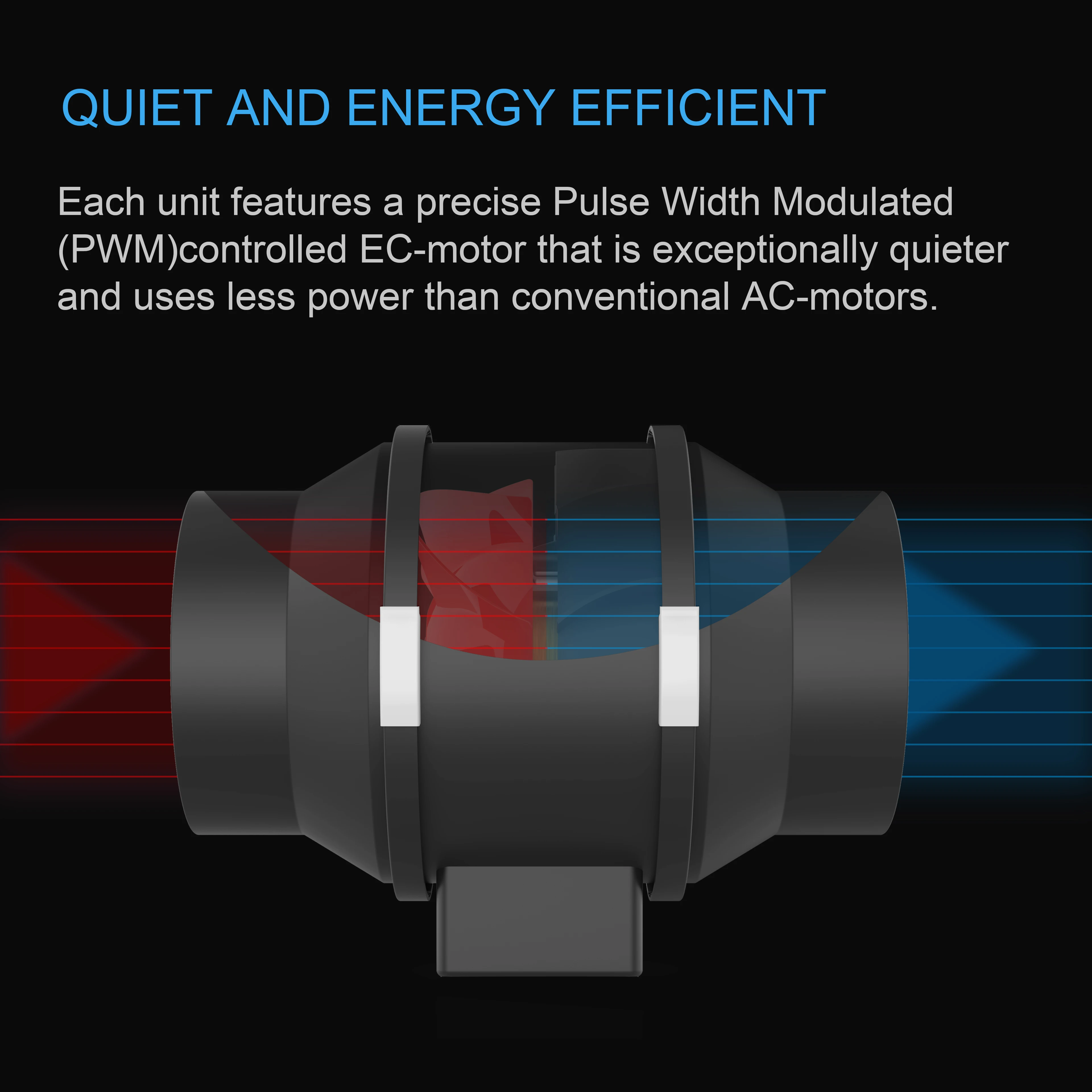 Inline Duct Fan, 8'', Plastic, 230V - detail 4