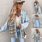 Stock 2021 New Arrival Autumn Plaid Sewing Plus Size Ladies Jacket In Stock For Women