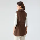 Womens Women GUNV Womens New Fashion Casual Solid Color Sleeveless Soft Drape Vest Hoodies Top Fur Jacket