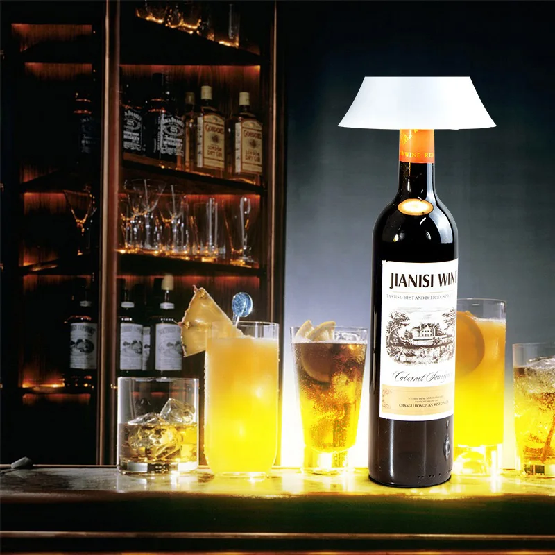 Touch Control Dimmable Bar Garden Bedside led rechargeable cordless Wine Bottle Lampe de table lamps home decor