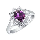 Amethyst Ring 18k Gold Amethystgold Natural Amethyst Ring Designs For Women Fashion 18K Gold Ring