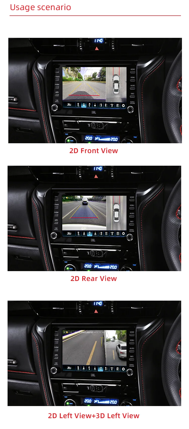 Wemaer 3D 360 Panoramic Car Camera 3D Bird's-eye AHD Car Camera 1080P Surrounding View 360 Degree Car Camera for Toyota Fortuner manufacture