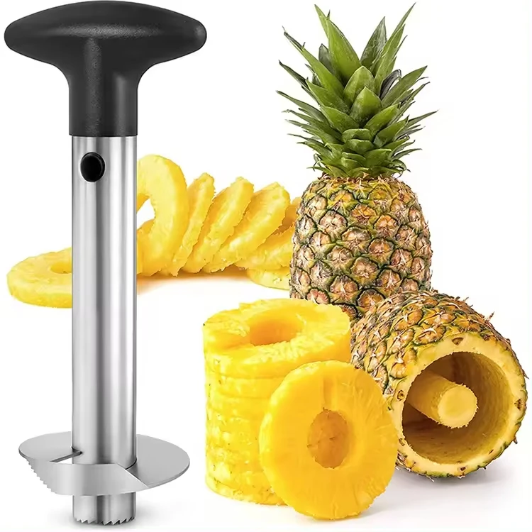 Kitchen Super Fast Pineapple Corer and Slicer Tool Stainless Steel Pineapple Cutter for Easy Core Removal & Slicing