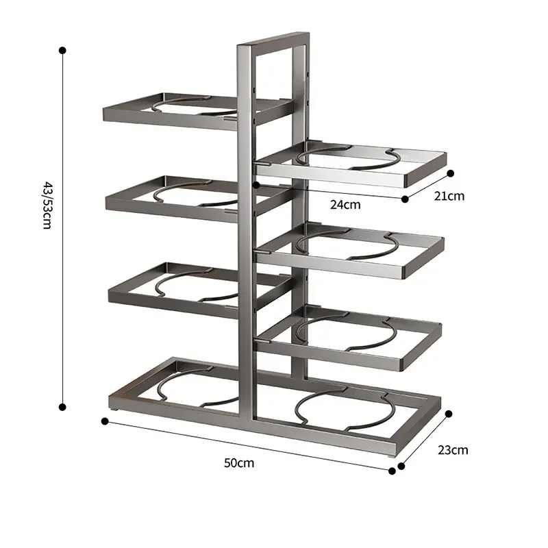 High quality double-sided pot rack 5-layer storage rack and shelf pot/storage rack/organ/bracket