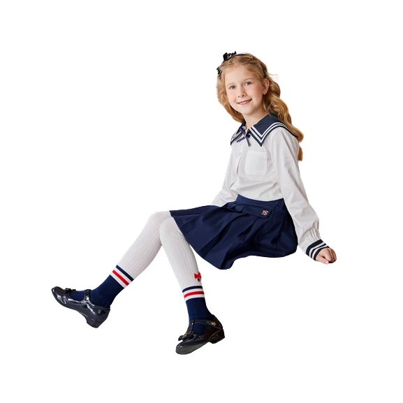 Customized college style kids skirt JK uniform dress winter fashion kids teenager girls school uniform dresses