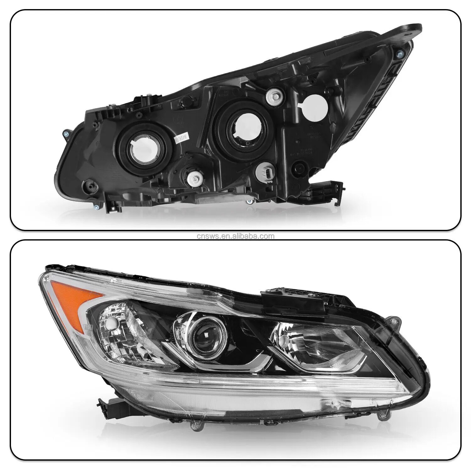 product oem new wholesale auto parts front halogen headlamp led drl right left headlight for honda accord 2016 2017 sedan ex ex l-35