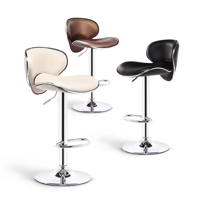 Fashion Butterfly Swivel Counter Stool Chromed base Leather Bar Stool with Footrest