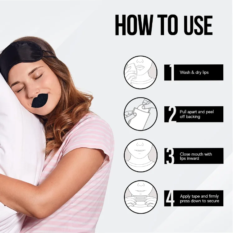 Bamboo Silk Hypoallergenic Mouth Strips Mouth Tape Breathing Sleeping Tapes Lips Shape Sleep Tapes for Smooth Breather manufacture