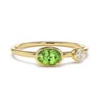 Sterling Ring Silver Band Bohemian Women Gold Plated Sterling Silver Oval Cz Eternal Band Ring