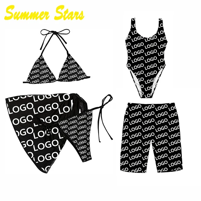 manufacturer custom one piece sexy hot sale couple halter bikini swimsuit set for couples women's swimwear beachwear 2023