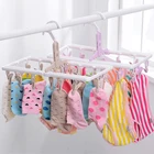 Coat Hangers 2021 Non-slip High Quality Plastic 16-clip Foldable Lingerie Coat Wholesale Hangers For Cloths