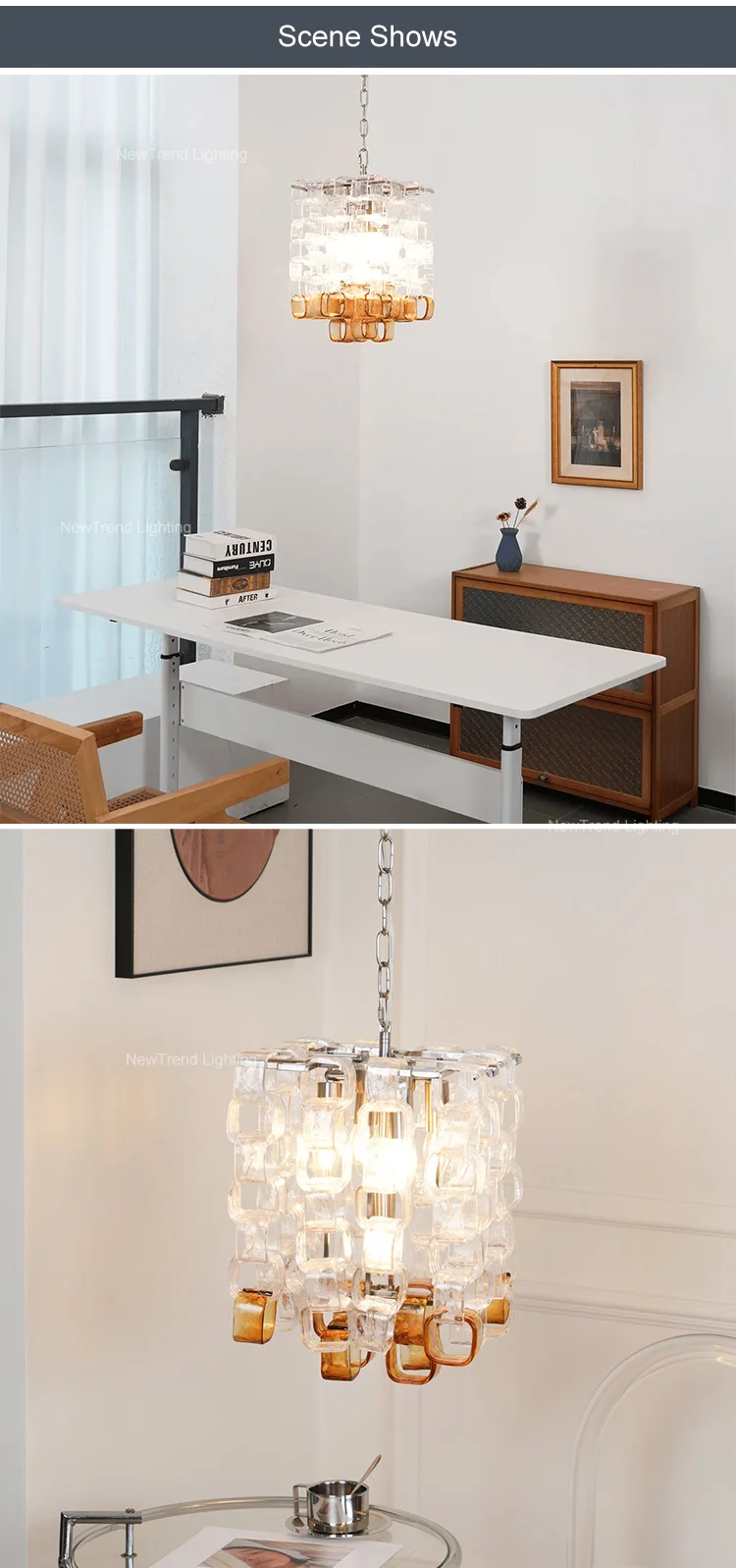 cpl 454 large post modern murano glass lantern chandelier high ceiling oval pendant for hotel lobby-5