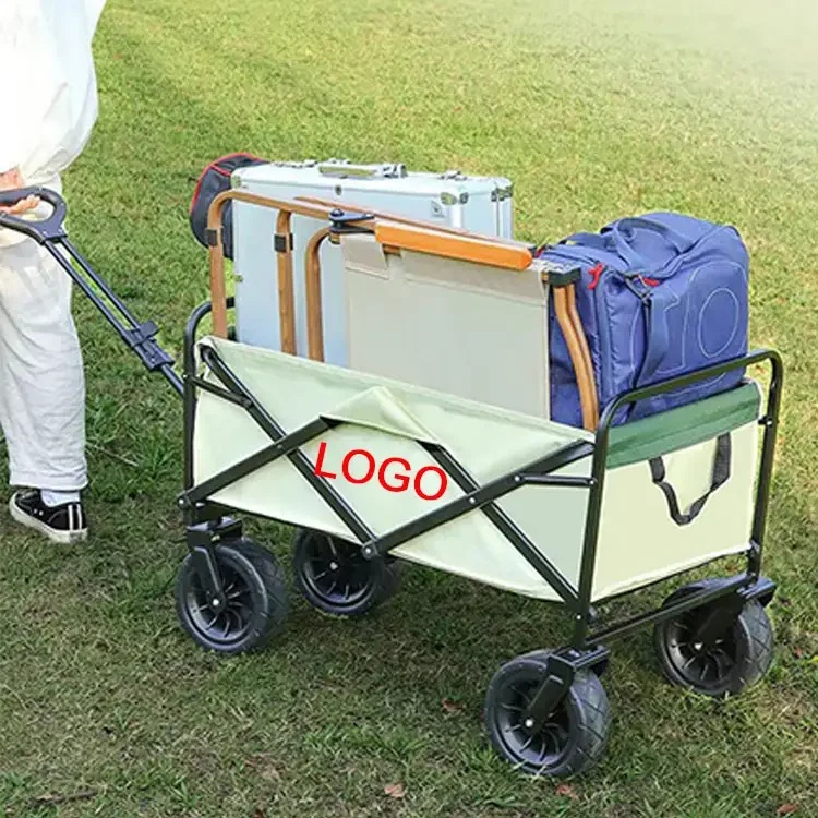 Camping folding handcart outdoor travel cart mini folding portable handcart 4-wheel camping cart