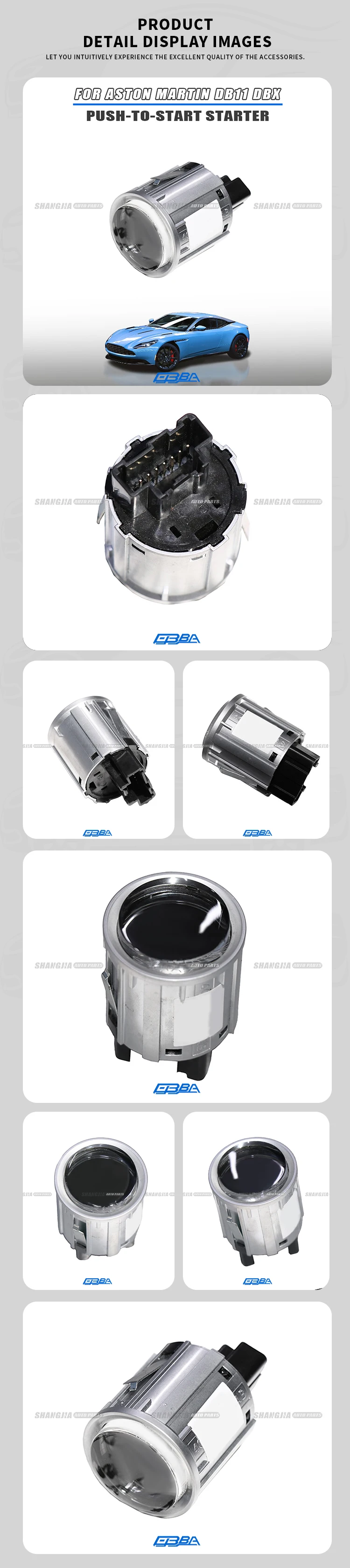 Push-to-Start Button Keyless Start Button For Aston Martin DBX DB11 2016 2024 OEM HY5311501AA Disassembled Used Car Part manufacture