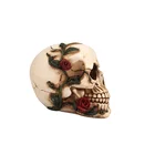 Figurine Low Price Resin Wholesale Halloween Retro Rose Carving And Making Skull Figurine