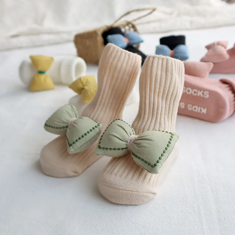 New Spring Stock Girl Cotton shoe Bow Sweet Princess invisible Kids New Born Infant Baby no shoe Socks