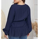 Blouse Blouse Women OEM Manufacturer Women's Solid Color V Neck Lace Up Plus Size Blouse
