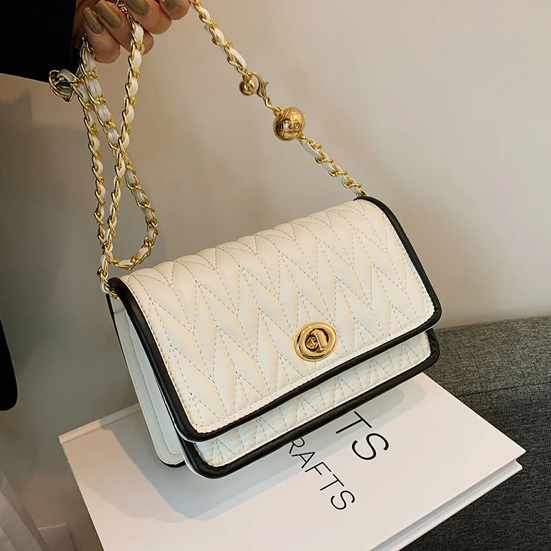 HUAYI  Small Square Chain Women Handbags Chain Strap Messenger Purses Fashion women's shoulder bags