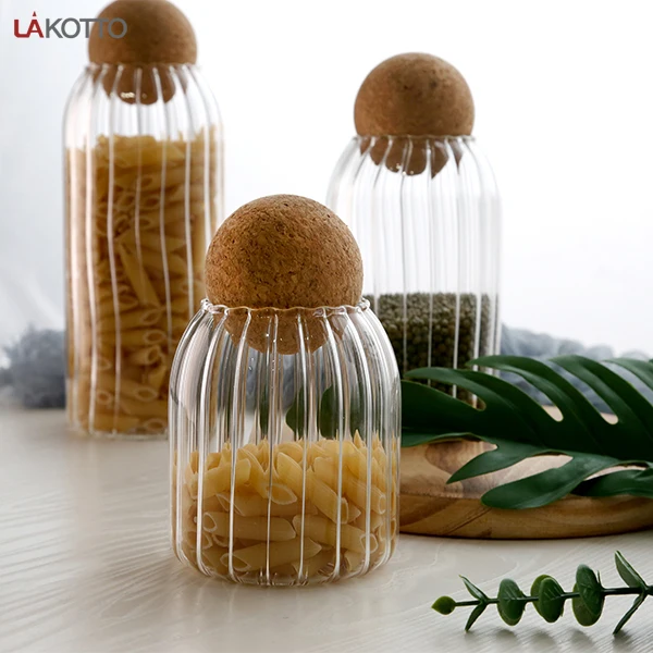 High Borosilicate Glass Decorative Jars Food Storage Jars With Wood Lids