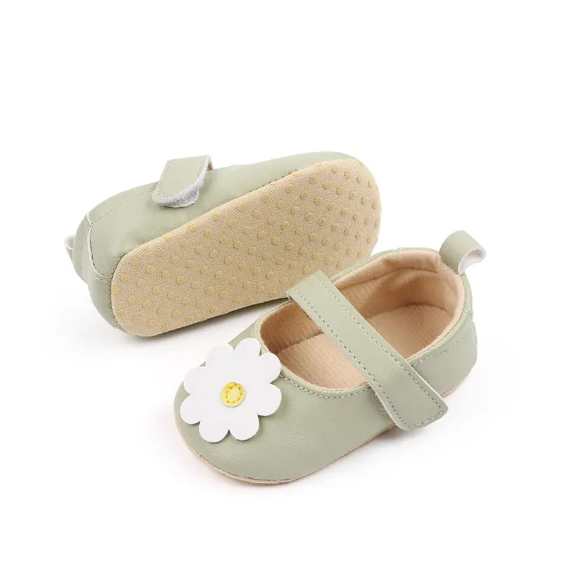 Beautiful Flower Design Soft Leather Baby Toddler Newborn Shoes for Girls factory